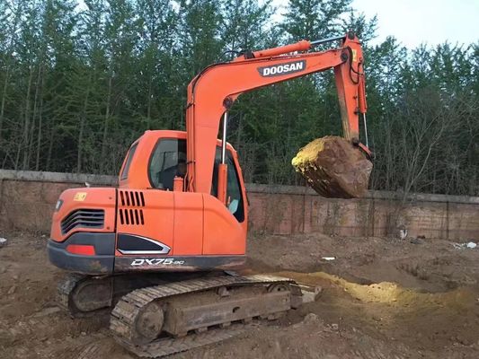 Used DX75 Hydraulic Crawler Excavator, Unpainted Second Hand Doosan Excavator